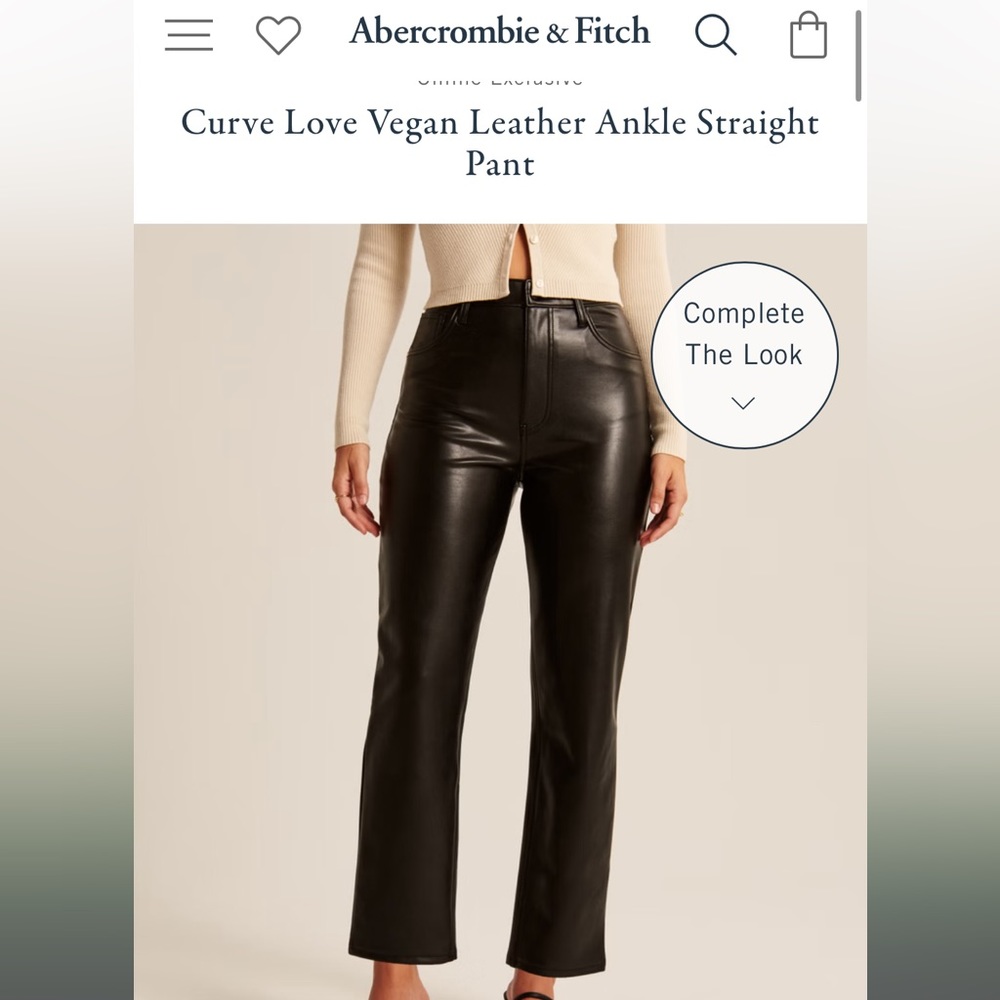 Abercrombie Curve Love 90s Straight Leather Pants